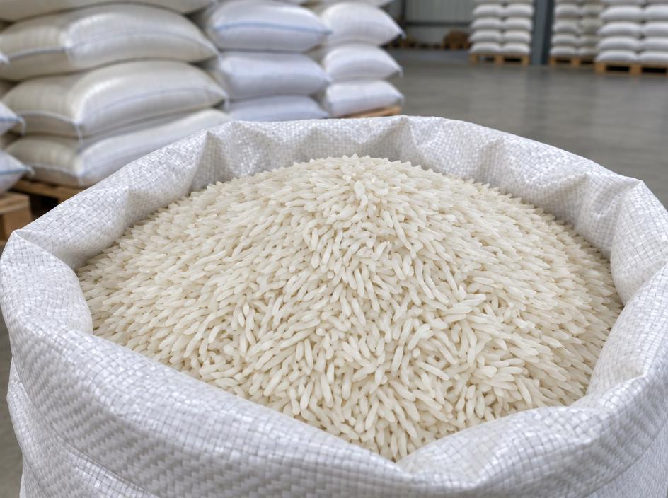 Long grain white rice 5 percent broken in 25 kg bags for bulk export