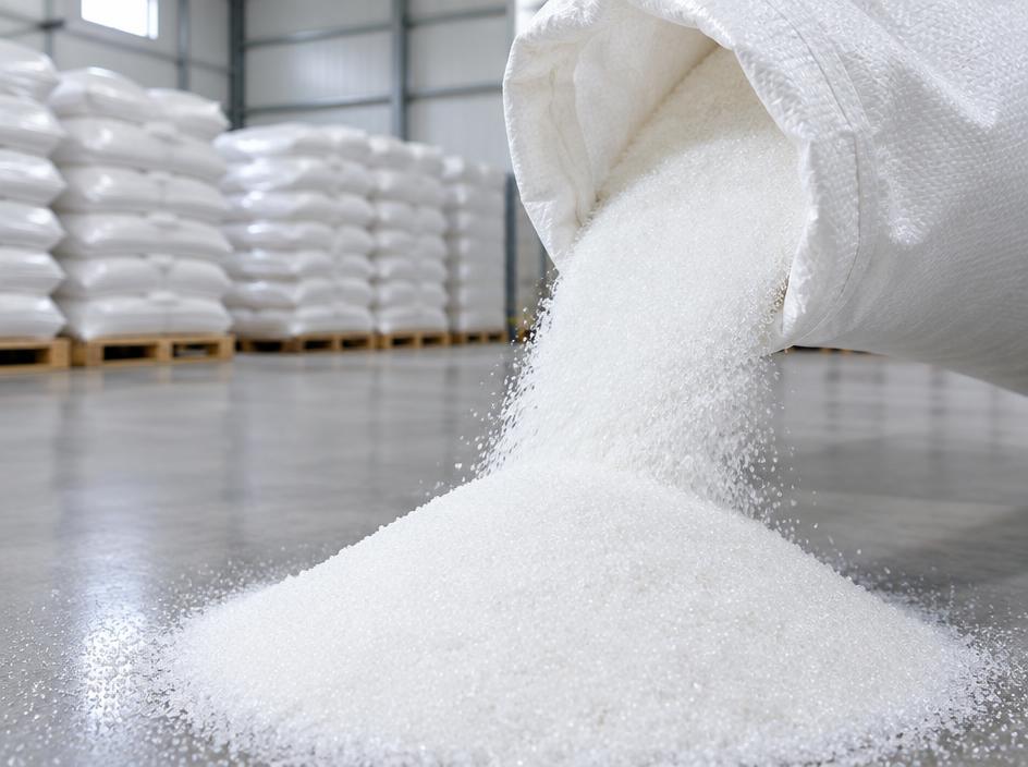 Refined white sugar ICUMSA 45 in 50 kg bags palletised for container export